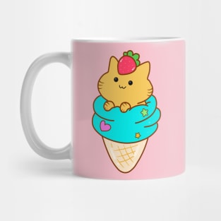 Strawberry Ice Cream Cat Mug